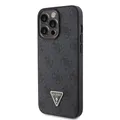 Produktbild: Guess iPhone 15 Pro Max Hülle Hardcase 4G Triangle Strass Schwarz TPU Kunstleder