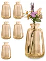 Produktbild: 6 Mini Glasvasen Deko Blumen Vase Hochzeit klein Tisch Väschen Set Vintage