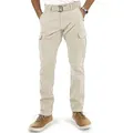 Produktbild: Indicode Cargohose Herren William Cargo Hose Herrenhose mit 7 Taschen, inkl. Gürtel beige 3XL