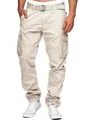 Produktbild: Indicode Herren William Cargohose aus Baumwolle m. 7 Taschen inkl. Gürtel | Outdoorhose Fog, 3XL