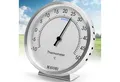 Produktbild: MAVORI Raumthermometer analog aus Edelstahl präzise und stilvoll - Ø 9,5cm, batteriefreier Betrieb (Bi-Metall)