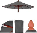 Produktbild: Ersatz-Bezug für Gastronomie Holz-Sonnenschirm HWC-C57, Sonnenschirmbezug, rund Ø3m Polyester 3kg anthrazit