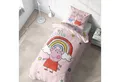 Produktbild: MTOnlinehandel Kinderbettwäsche Peppa Smile, 135x200 + 80x80 cm, Geschenkidee für Mädchen, Peppa Pig, Mikrofaser, 2 teilig, Peppa Wutz, George, rosa