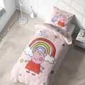 Produktbild: Peppa Pig Wutz Bettwäsche für Kinder 2 tlg. 80x80 + 135x200 cm 100% Mikrofaser