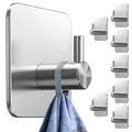 Produktbild: 4smile Handtuchhalter ohne Bohren, 8er Set - Edelstahl Klebehaken als Handtuchhaken, wasserdichte Haken selbstklebend - Rostfreie Badezimmer Handtuchhalter, Haken für Bad und Küche