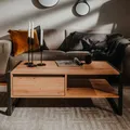 Produktbild: Couchtisch Denver 55 Artisan-Eiche und Anthrazit Sofatisch Akzenttisch Finori
