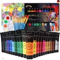 Produktbild: ARTKUNST Acrylfarben Set, 24 x 36 ML Acrylfarbenset mit 10 Pinseln für Leinwand