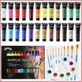 Produktbild: Acrylfarben Set 24 Farben x 36 ml mit 10 Pinseln, für Künstler, Kinder, Leinwand