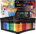 Produktbild: ARTKUNST Acrylfarben Set 10 Pinsel Leinwand Holz Papier Keramik 24 x 36 ml