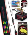 Produktbild: Paradox Fishing Komplett UL-Ruten Set I Trout Series X Rute I 1,85m Wg. 1,2g-4g I 1000 Rolle 10 Spoons 2,5g -Forellenrute Ultralight Rute – zum Forellenangeln
