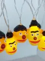 Produktbild: Sesamstraße Ernie & Bert LED Lichterkette 2m mit 10 LEDs warmweiß batteriebetrieben Deko für innen USB-C Anschluss