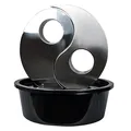 Produktbild: KÖHKO® Wassserwand Yin Yang mit LED-Beleuchtung Rund ca. Ø 48 cm Springbrunnen Wasserspiel aus Edelstahl
