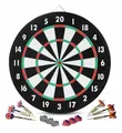 Produktbild: Dartboard Papier Dartscheibe 6 Steeldart Pfeile 12 Flights Einsteiger Kinder Set