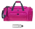 Produktbild: Sporttasche Damen Herren Trainer XL 69 cm 55 L Nassfach Reisetasche Schuhfach Sport Fitness Sauna Gym Bag Tasche sehr groß 1244 + Trinkflasche (Pink Berry (rosa))