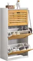 Produktbild: SoBuy Schuhschrank mit 3 Klappen Schuhregal mit 2 Hacken Schuhkipper FSR108-WN