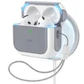 Produktbild: ESR für AirPods 4 Hülle, kompatibel mit AirPods 4 Gen (2024) (USB-C), Unterstützt kabelloses Laden, Schutzhülle mit Handschlaufe, Magnetischer Deckel, Orbit Hybrid Hülle, Weiß