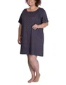 Produktbild: maluuna Sleepshirt maluuna Damen Übergrößen-Nachthemd mit Punkten aus 100% Baumwolle