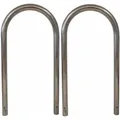Produktbild: 2 x Fahrradanlehnbügel 115 x 58 cm Edelstahl Ø 60 mm grau Einbetonieren Fahrradständer Parker Typ U
