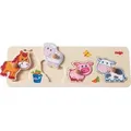 Produktbild: HABA 301939 - Greifpuzzle Bauernhof Tiere, 4 Teile Holzpuzzle, 4 Teile mit Greifknöpfen