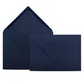 Produktbild: 50 Briefumschläge DIN C6 Dunkelblau Blau  11,4 x 16,2 cm  Kuverts mit 80 g/m²...