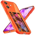 Produktbild: NALIA Kartenhalter Neon Case kompatibel mit iPhone 16 Hülle, Transparent Card Holder Cover mit Kartenfach Wallet für Karten Kreditkarte Ausweis, Buntes Silikon Soft-Case Dünn Weich, Farbe:Orange