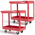 Produktbild: Arebos Werkstatt-Rollwagen | Montagewagen mit 2 Ablagefächern | bis 100 kg belastbar | robuster Werkzeugwagen aus Stahl | Mobile Transporthilfe | für Werkstatt, Garage & Hobbyraum | 2er Set