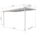 Produktbild: Terrassenüberdachung Premium Bausatz (BxT) 410 cm x 306 cm Weiß