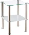 Produktbild: HAKU Beistelltisch Beistelltisch edelstahl - Sofatisch weiß - B 40 x H 47 x T 40 cm (1 Stück), Beistelltisch aus Edelstahl, Sofatisch, Wohnzimmertisch