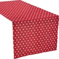 Produktbild: REDBEST Tischläufer, Tischdecke Punkte Orlando, 100% Baumwolle rot Größe 50x150 cm - Robustes, glattes Gewebe, mit Kuvertsaum
