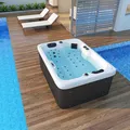 Produktbild: TroniTechnik® Outdoor Whirlpool LEVANZO inkl. Heizung, Hydromassage, Sanitäracryl und Farblicht, 190x135cm 450 Liter
