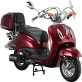 Produktbild: Motorroller Retro Firenze 50 ccm 45 km/h EURO 5 weinrot inkl. Topcase