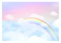 Produktbild: WallArena - Vlies Fototapete Kinderzimmer 416x290 cm Regenbogen Himmel Wolken Mädchen Kinder Kindertapete - Fototapeten Tapeten für Kinder Kindertapete - Vliestapete Wandtapete Tapete 3D Effekt