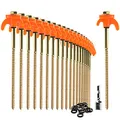Produktbild: com-four® 24x Zeltheringe - robuste Stahl-Heringe mit Gewinde und Seil-Halterung 20,5 cm lang- Felsboden-Erdnägel für Camping und Outdoor - Zelthaken für harten Boden und Holz