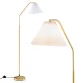 Produktbild: COSTWAY Stehlampe 168cm, Stehleuchte E27 Fassung, Standleuchte Bogenlampe mit verstellbarem Lampenkopf & Fußschalter, Leselampe gold