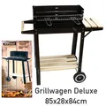 Produktbild: Grillwagen Deluxe 85x28x84cm Kohlegrill Barbecuegrill Grill auf Räder Ablagen