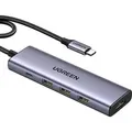 Produktbild: Ugreen CM511 5-in-1 USB-C Hub - USB-C Power Delivery, HDMI-Anschluss, 3x USB-A 3.0 Ports - Grau - Grau/Silber