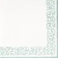 Produktbild: ti-flair 20 Papierservietten 33x33cm silberner Ornament Rand 3lagige Hochzeitsservietten