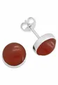 Produktbild: Ohrstecker 925 Silber Karneol orange roter Stein Edelstein Ohrringe echt Silber Damen Sterling Silber Stecker Geschenk(MOS-059-16)