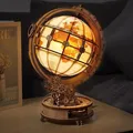 Produktbild: Robotime Luminous Globe | 3D Holzpuzzle Leuchtender Globus – 180 Teile