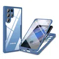 Produktbild: 360 Grad Hülle Kompatibel mit Samsung Galaxy S21 Ultra | Handyhülle mit eingebautem Displayschutz für Galaxy S21 Ultra | Blau