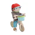 Produktbild: HABA Laufrad-Set Lian – Holz-Laufrad mit Puppe Lian, Fahrradhelm und Fahrradkorb – Fahrrad mit Doppelrad für sicheren Stand – 2011905001