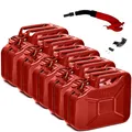 Produktbild: BW® Kraftstoffkanister Metall Benzinkanister 5x 10 Liter mit Ausgießer - Rot - RAL 3000 - TÜV-geprüft und UN-Zulassung - Made in Europe