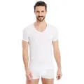 Produktbild: FINN Design Unterhemd Business Unterziehshirt Herren Kurzarm mit V-Ausschnitt Das perfekte T-Shirt für Männer unter Hemd und Anzug weiß XXL