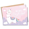 Produktbild: MeinBaby123® 10 Einladungskarten Kindergeburtstag Mädchen und Jungs | süße Geburtstagseinladungen für Kinder | Alpaka Einladungskarten | inkl. 10 Briefumschläge | Premium Qualität (Alpaka V1)