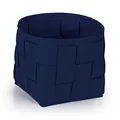 Produktbild: N8WERK Filz-Aufbewahrungskorb 24x24x24cm | Ideal zur Aufbewahrung von Kaminholz & Zeitschriften | Strapazierfähig & vielseitig | Faltbarer Aufbewahrungskorb passend für Regale [Dunkelblau]