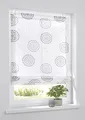 Produktbild: Kutti Raffrollo Ösenrollo Bella Ausbrenner Weiss anthrazit Bedruckt Kreis Motiv, incl. Fensterhaken (60 x 140 cm)