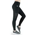 Produktbild: Formbelt Damen Sport Leggings Lang atmungsaktiv mit Tasche Mesh Einsatz, Handytaschen Damen lauftights Blickdicht Fitness wandern Walking hoher Bund Tummy Control Handy Netzstoff schwarz M