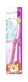 Produktbild: miradent Carebrush® Kids | Pink | Kinderzahnbürste | 2-6 Jahre | Schonende Reinigung der Milchzähne | Ergonomisch geformt | Rutschfester Griff mit Daumenstopp | Mit praktischer Hygiene-Schutzkappe