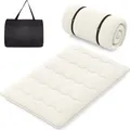 Produktbild: COSTWAY Matratze mit waschbarem Bezug und Tragetasche, Tatami-Matte faltbar, Bodenmatratze 140x200cm Beige