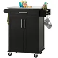 Produktbild: SoBuy Küchenwagen, Schwarz, Holzwerkstoff, Holz, 83x90x46 cm, Esszimmer, Servierwagen